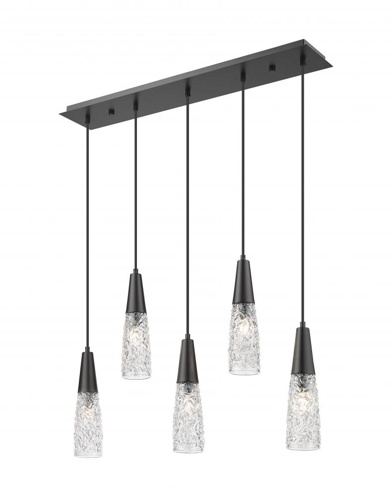 Amherst Brook - 5 Light - 33 inch - Matte Black - Cord Hung - Island Light