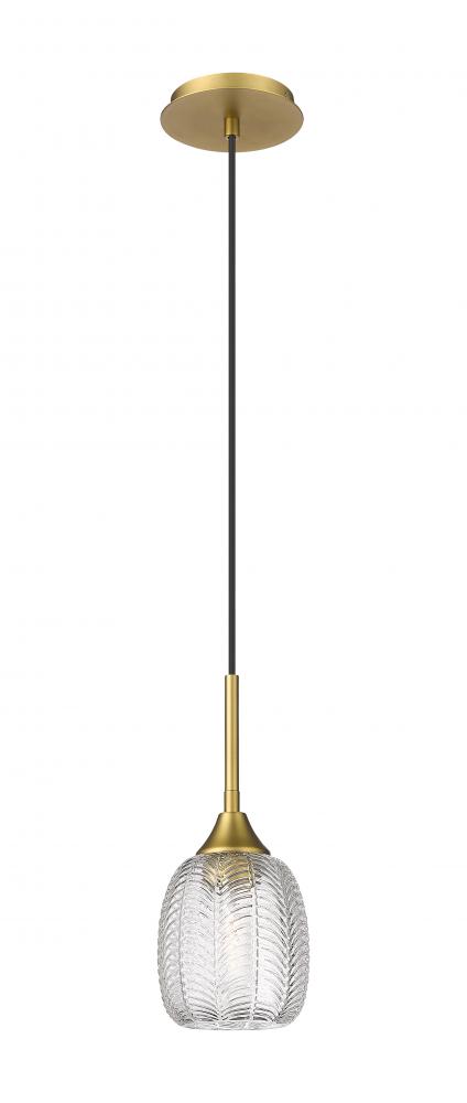 Berkshire - 1 Light - 6 inch - Brushed Brass - Cord Hung - Pendant