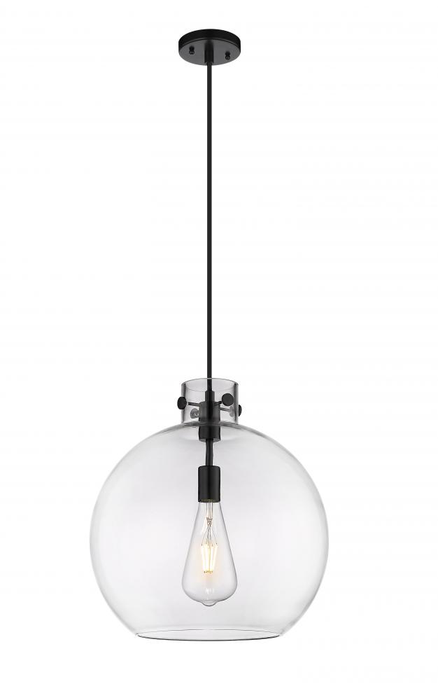 Newton Sphere - 1 Light - 16 inch - Matte Black - Cord hung - Pendant