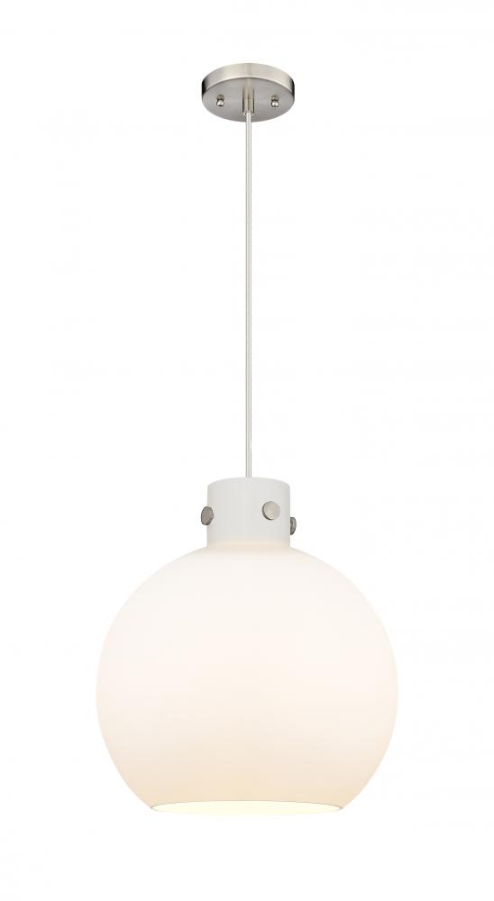 Newton Sphere - 1 Light - 14 inch - Satin Nickel - Cord hung - Pendant