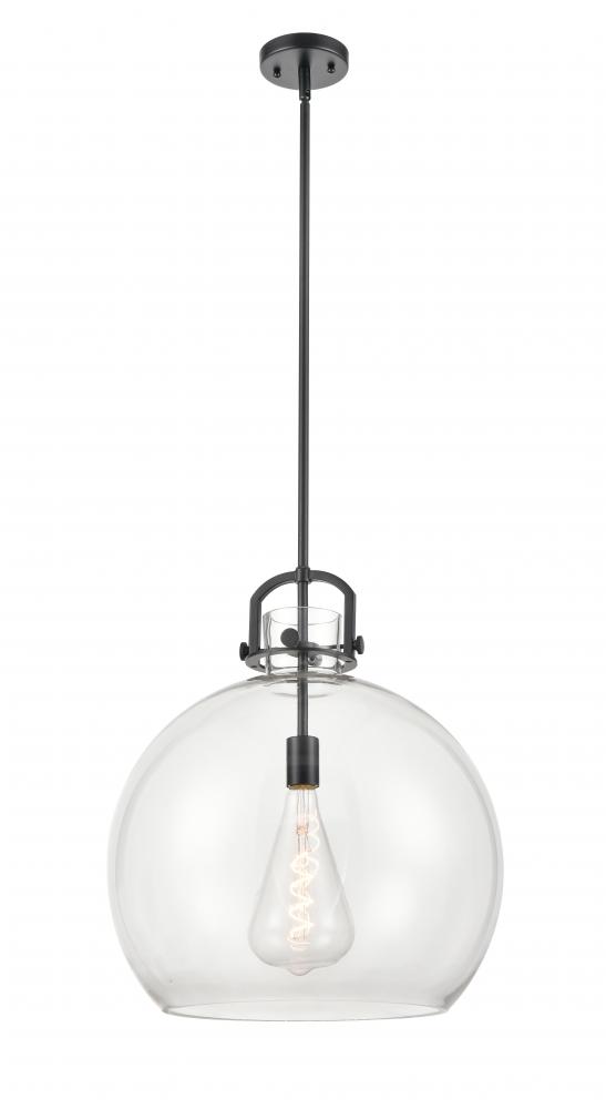 Newton Sphere - 1 Light - 18 inch - Matte Black - Pendant