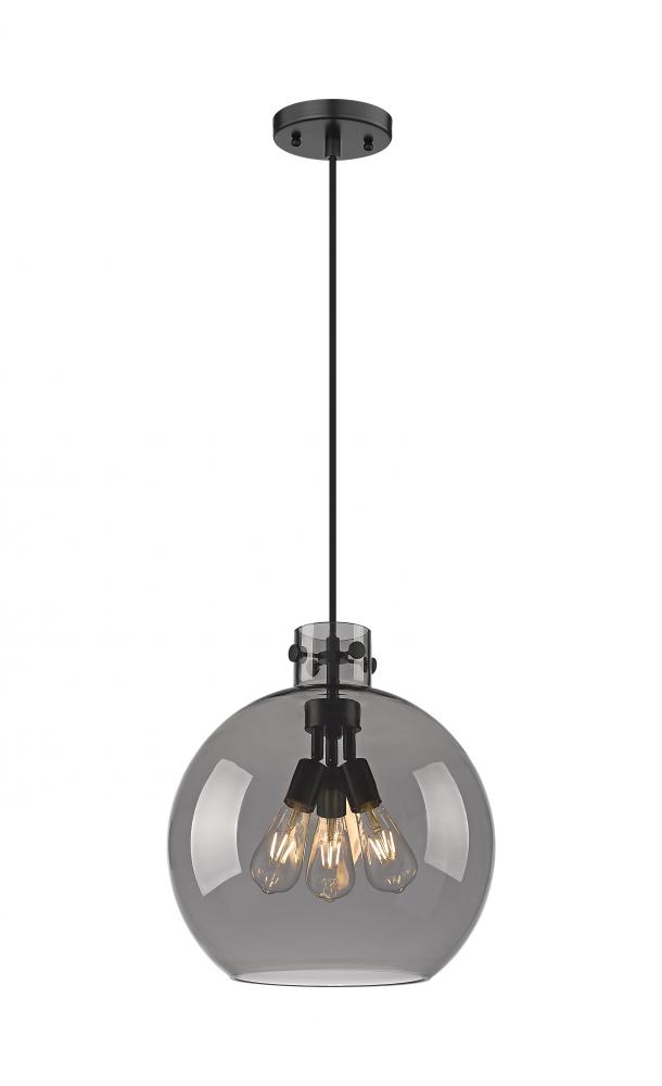 Newton Sphere - 3 Light - 16 inch - Matte Black - Cord hung - Pendant