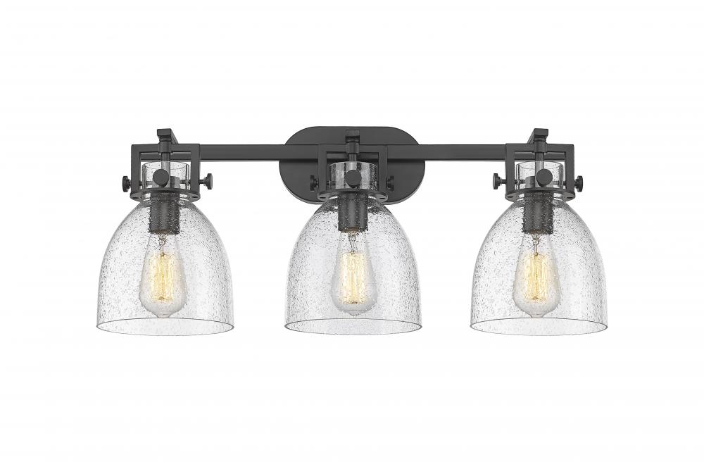 Newton Bell - 3 Light - 27 inch - Matte Black - Bath Vanity Light