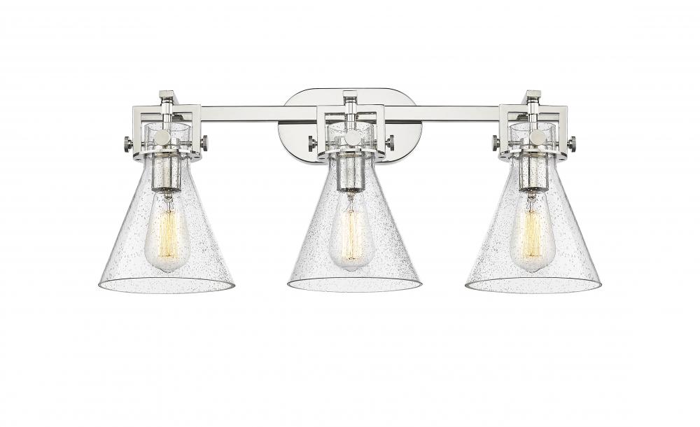 Newton Cone - 3 Light - 27 inch - Polished Nickel - Bath Vanity Light