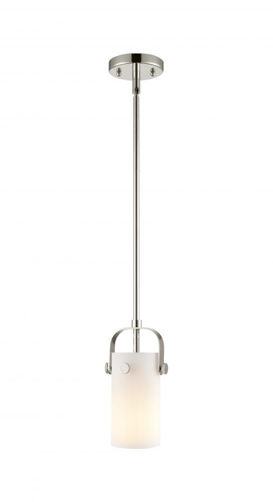 Pilaster II Cylinder - 1 Light - 7 inch Long Glass - Polished Nickel - Pendant