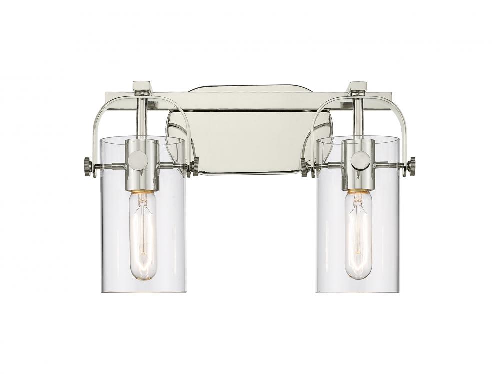 Pilaster II Cylinder - 2 Light - 15 inch - Polished Nickel - Bath Vanity Light