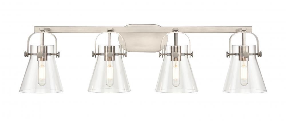 Pilaster II Cone - 4 Light - 37 inch - Satin Nickel - Bath Vanity Light