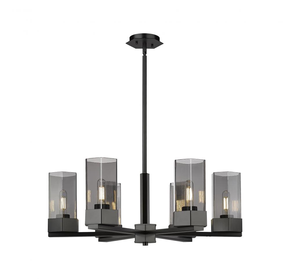 Claverack - 6 Light - 28 inch - Matte Black - Chandelier