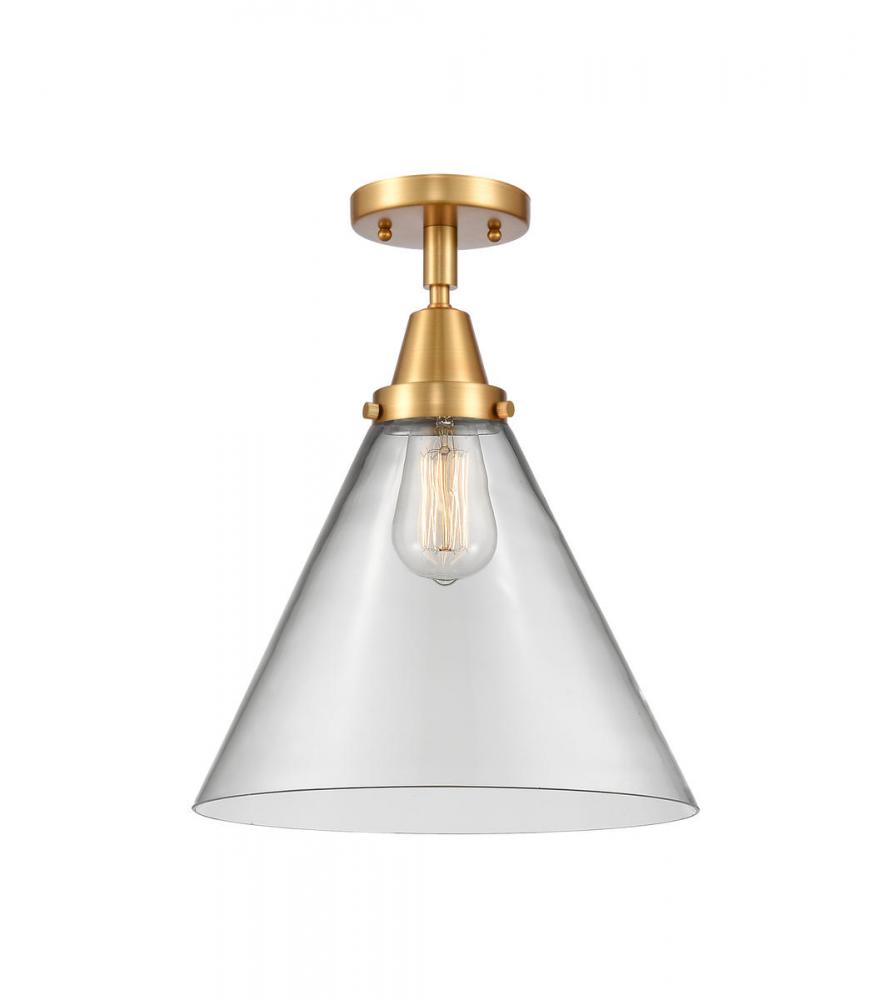 Cone - 1 Light - 12 inch - Satin Gold - Flush Mount