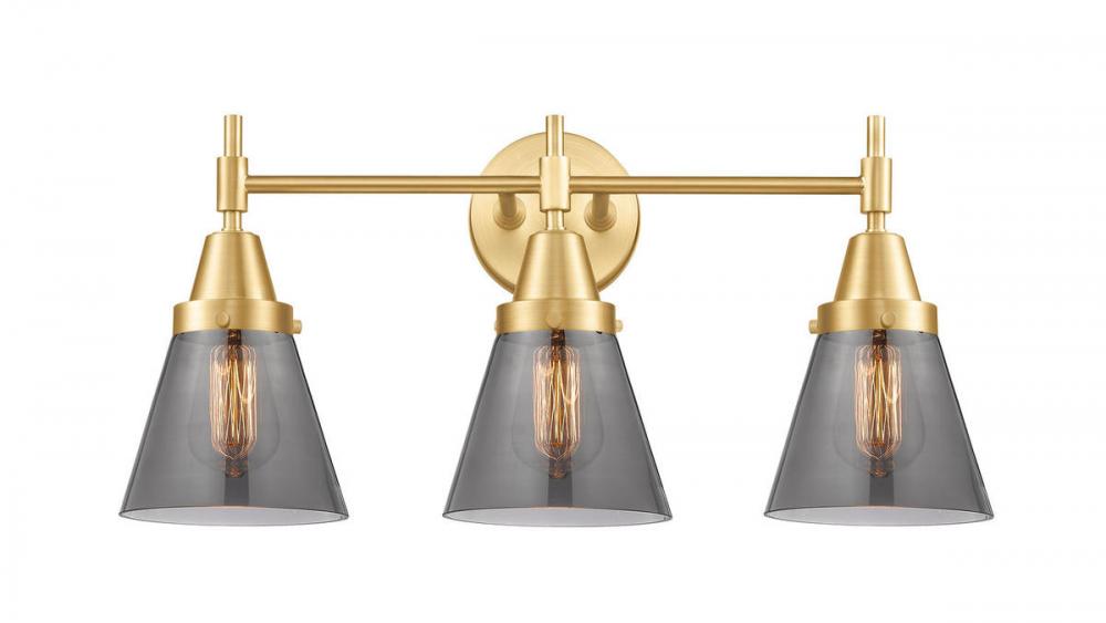 Cone - 3 Light - 24 inch - Satin Gold - Bath Vanity Light