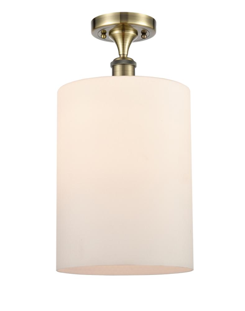 Cobbleskill - 1 Light - 9 inch - Antique Brass - Semi-Flush Mount