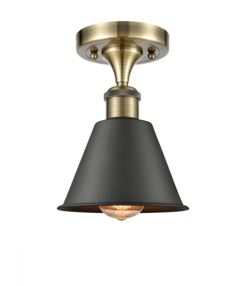 Smithfield - 1 Light - 7 inch - Antique Brass - Semi-Flush Mount