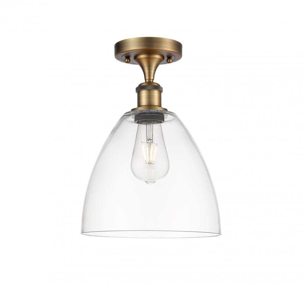 Bristol - 1 Light - 9 inch - Brushed Brass - Semi-Flush Mount