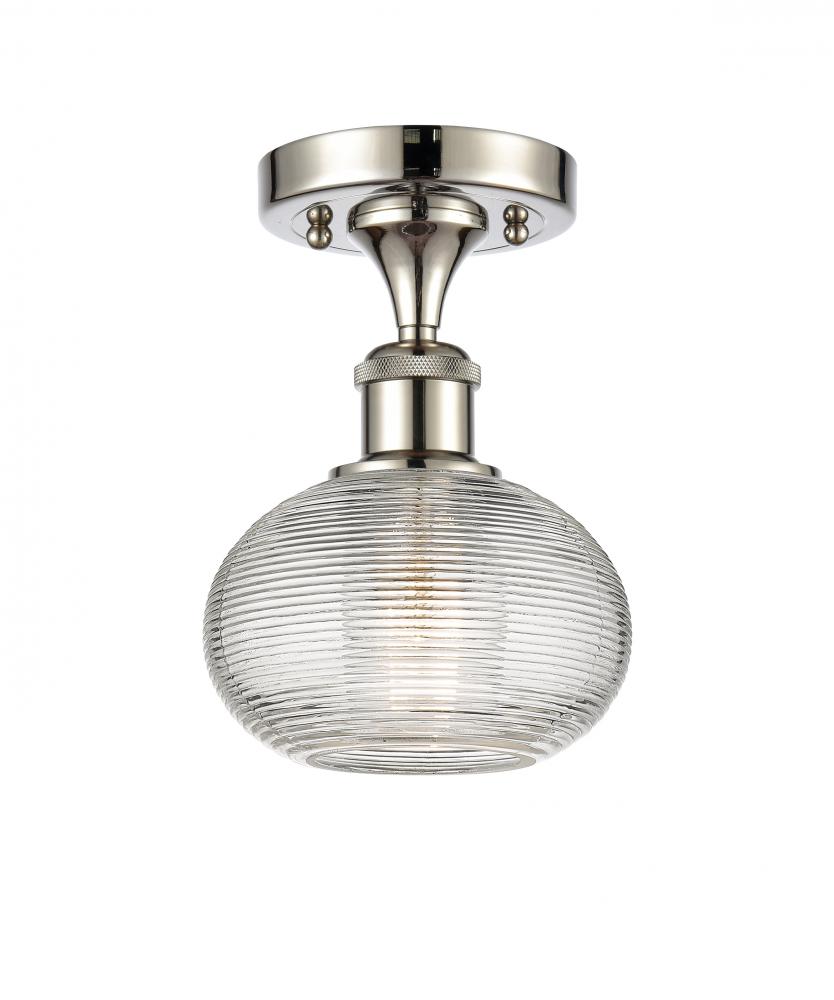 Ithaca - 1 Light - 6 inch - Polished Nickel - Semi-Flush Mount