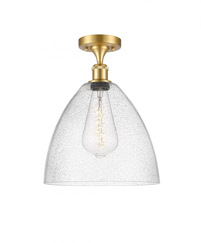 Bristol - 1 Light - 12 inch - Satin Gold - Semi-Flush Mount