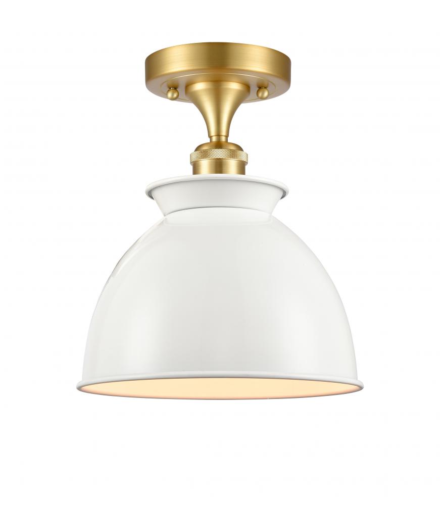 Adirondack - 1 Light - 8 inch - Satin Gold - Semi-Flush Mount