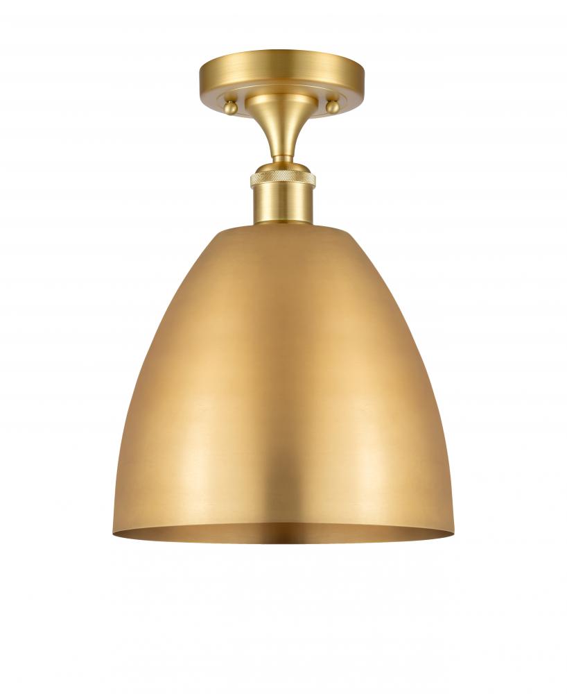 Bristol - 1 Light - 9 inch - Satin Gold - Semi-Flush Mount