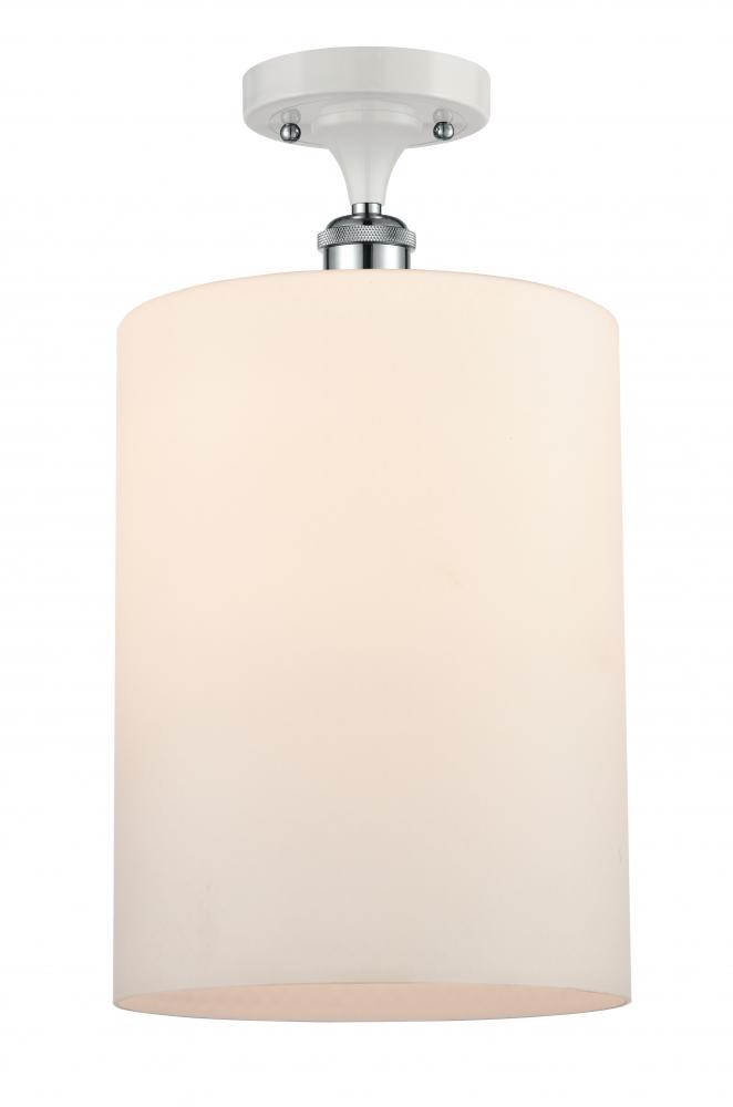 Cobbleskill - 1 Light - 9 inch - White Polished Chrome - Semi-Flush Mount