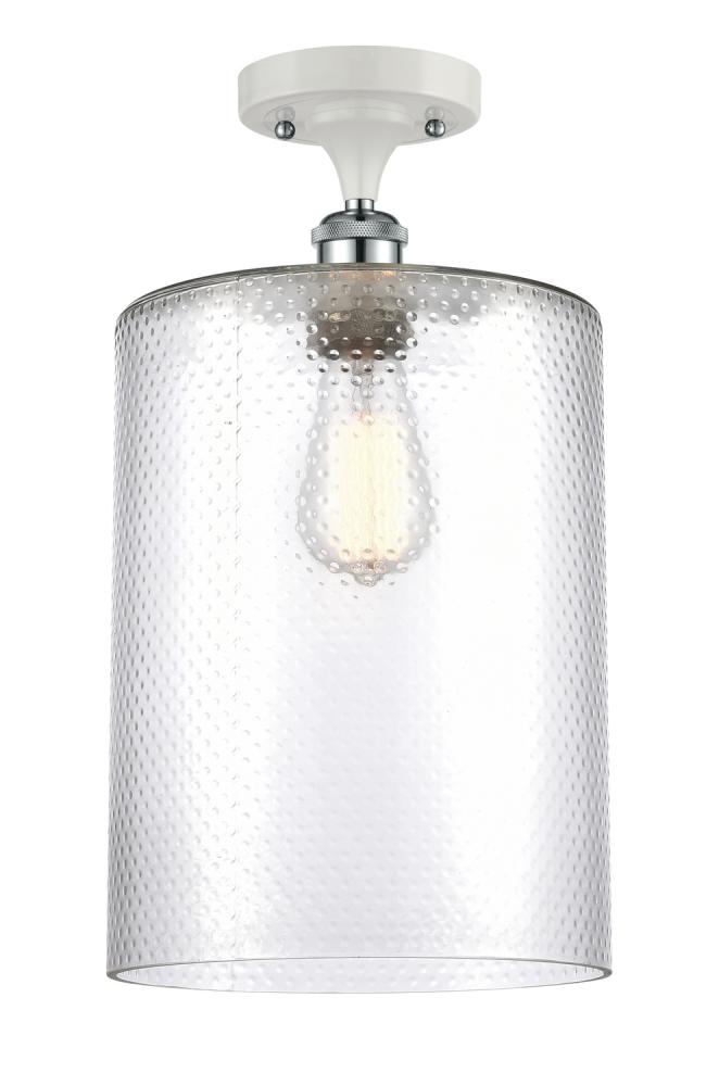 Cobbleskill - 1 Light - 9 inch - White Polished Chrome - Semi-Flush Mount