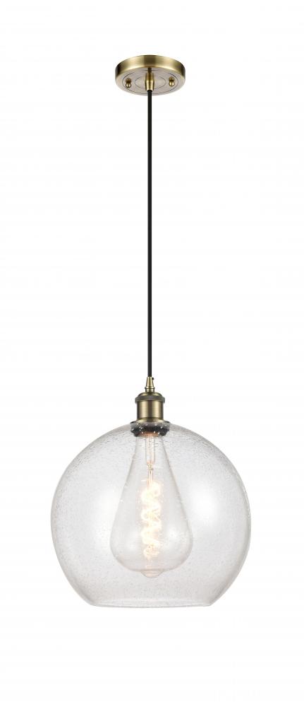 Athens - 1 Light - 12 inch - Antique Brass - Cord hung - Mini Pendant