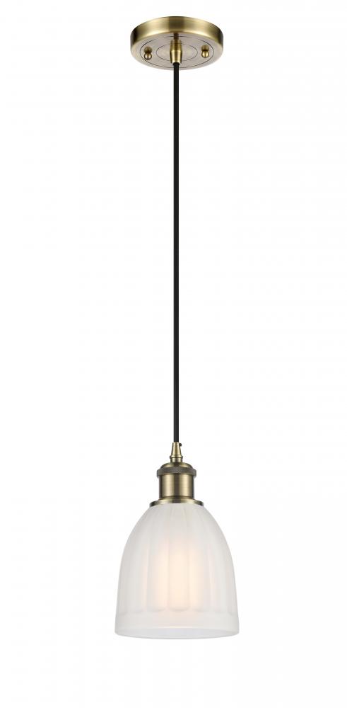 Brookfield - 1 Light - 6 inch - Antique Brass - Cord hung - Mini Pendant