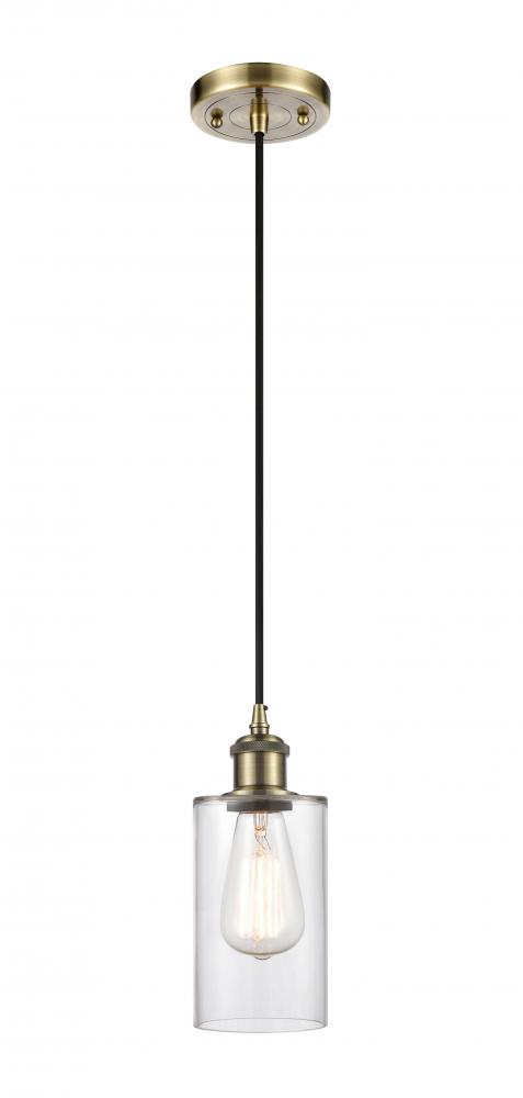 Clymer - 1 Light - 4 inch - Antique Brass - Cord hung - Mini Pendant