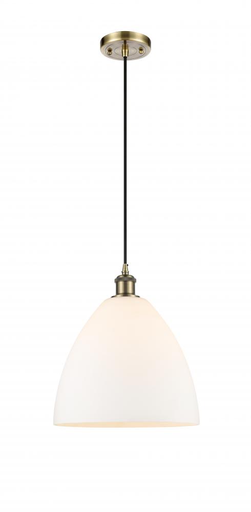 Bristol - 1 Light - 12 inch - Antique Brass - Cord hung - Mini Pendant