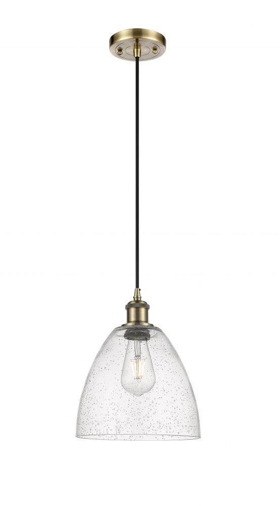 Bristol - 1 Light - 9 inch - Antique Brass - Cord hung - Mini Pendant