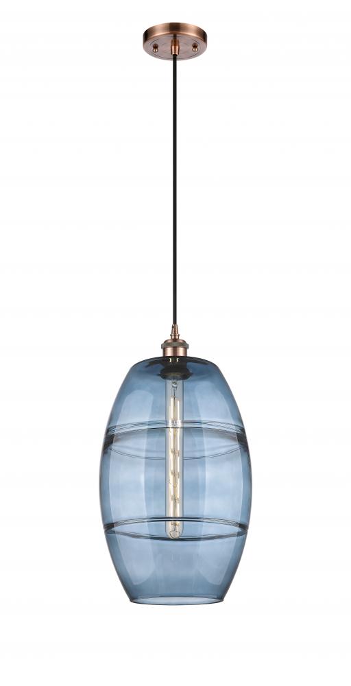 Vaz - 1 Light - 10 inch - Antique Copper - Cord hung - Mini Pendant