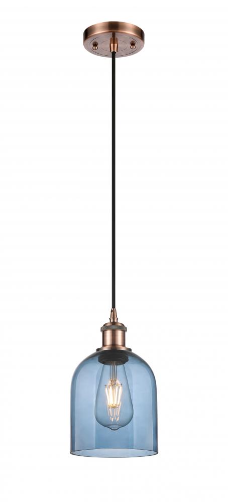 Bella - 1 Light - 6 inch - Antique Copper - Cord hung - Mini Pendant