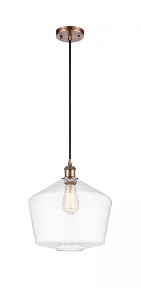 Cindyrella - 1 Light - 12 inch - Antique Copper - Cord hung - Mini Pendant