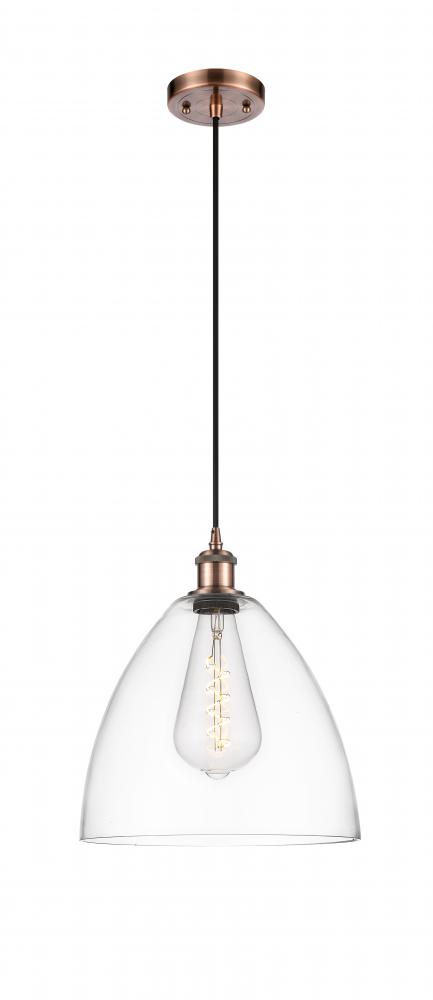 Bristol - 1 Light - 12 inch - Antique Copper - Cord hung - Mini Pendant