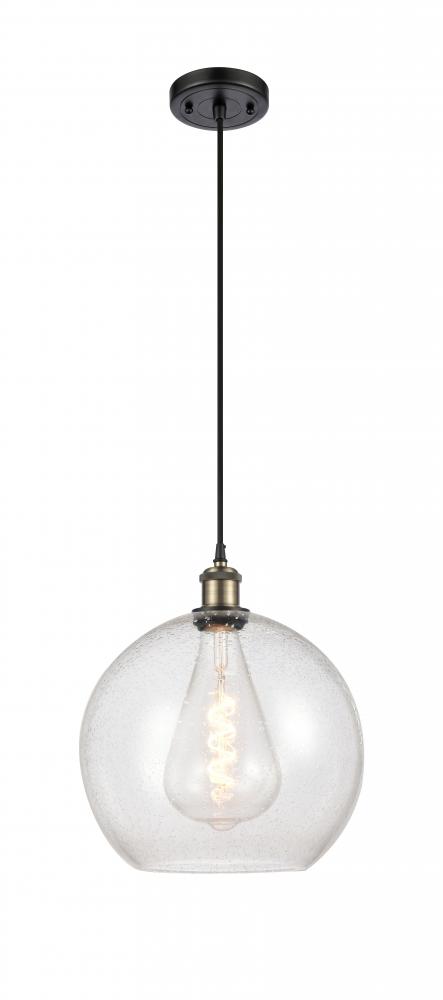 Athens - 1 Light - 12 inch - Black Antique Brass - Cord hung - Mini Pendant