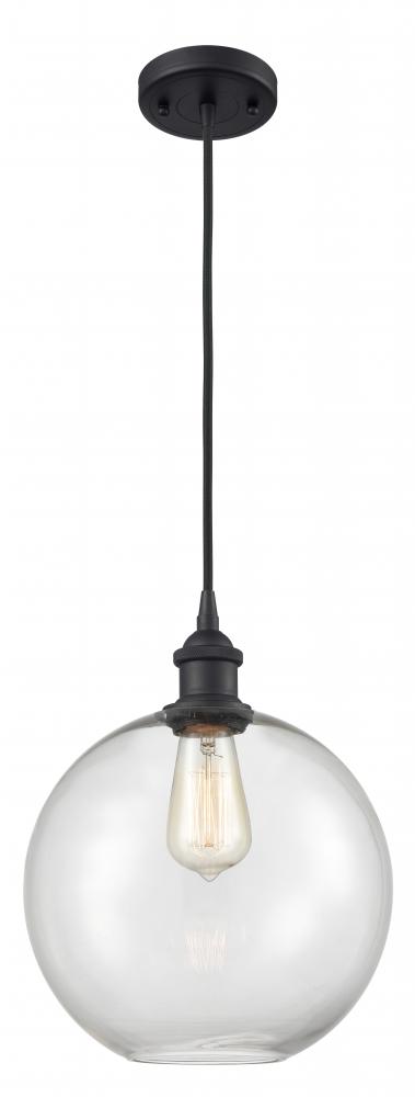 Athens - 1 Light - 10 inch - Matte Black - Cord hung - Mini Pendant