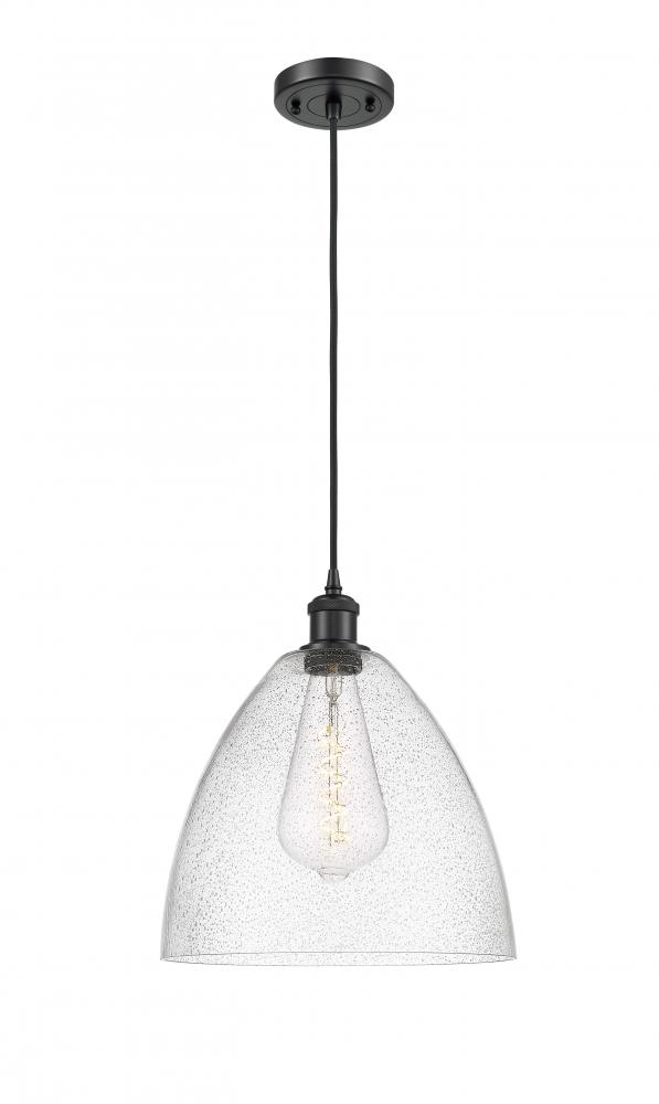 Bristol - 1 Light - 12 inch - Matte Black - Cord hung - Mini Pendant