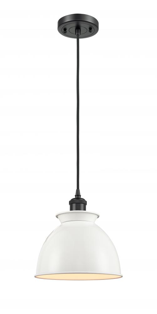 Adirondack - 1 Light - 8 inch - Matte Black - Cord hung - Mini Pendant