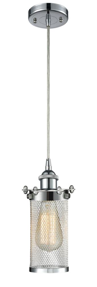 Bleecker - 1 Light - 4 inch - Polished Chrome - Cord hung - Mini Pendant