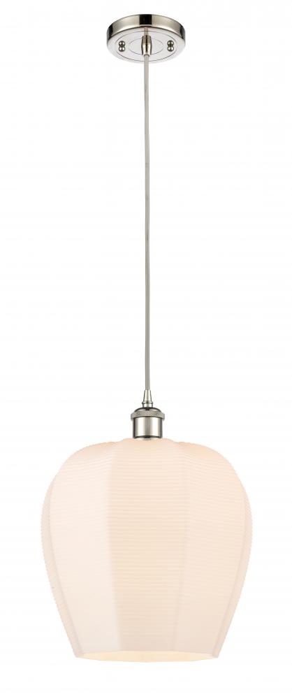 Norfolk - 1 Light - 12 inch - Polished Nickel - Cord hung - Mini Pendant