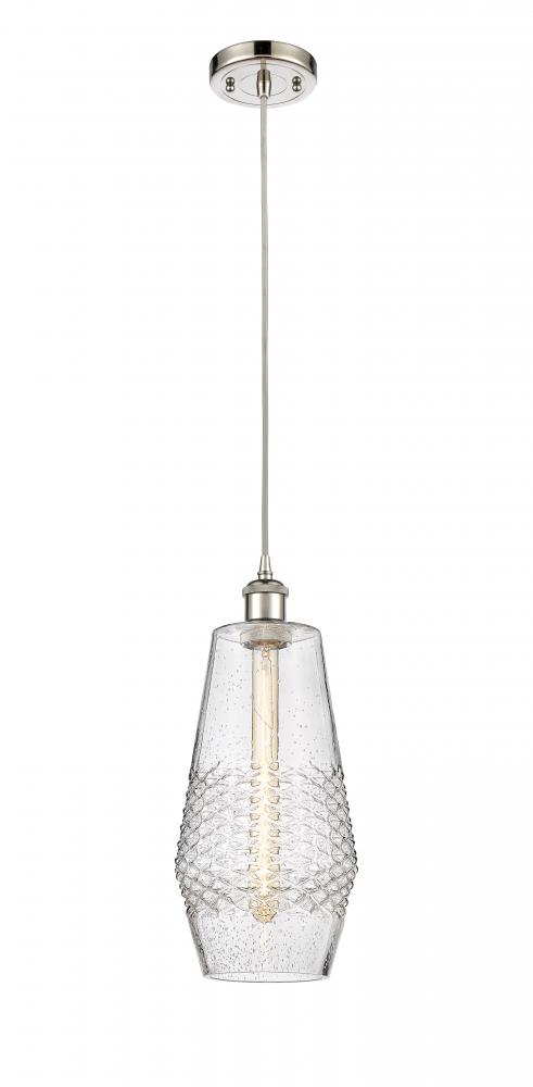 Windham - 1 Light - 7 inch - Polished Nickel - Cord hung - Mini Pendant