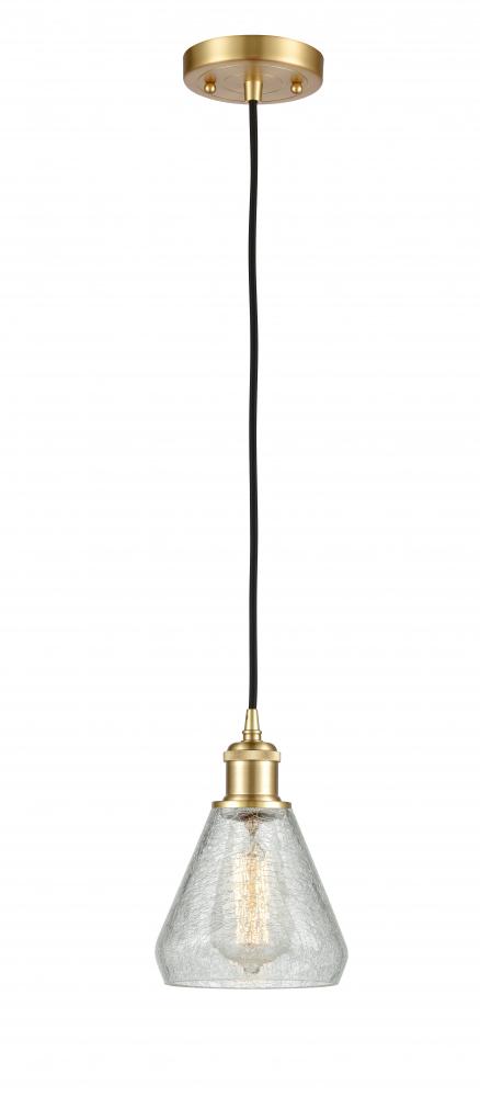 Conesus - 1 Light - 6 inch - Satin Gold - Cord hung - Mini Pendant