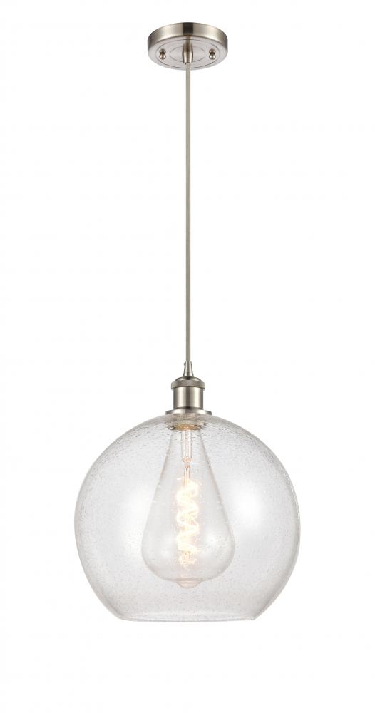 Athens - 1 Light - 12 inch - Brushed Satin Nickel - Cord hung - Mini Pendant