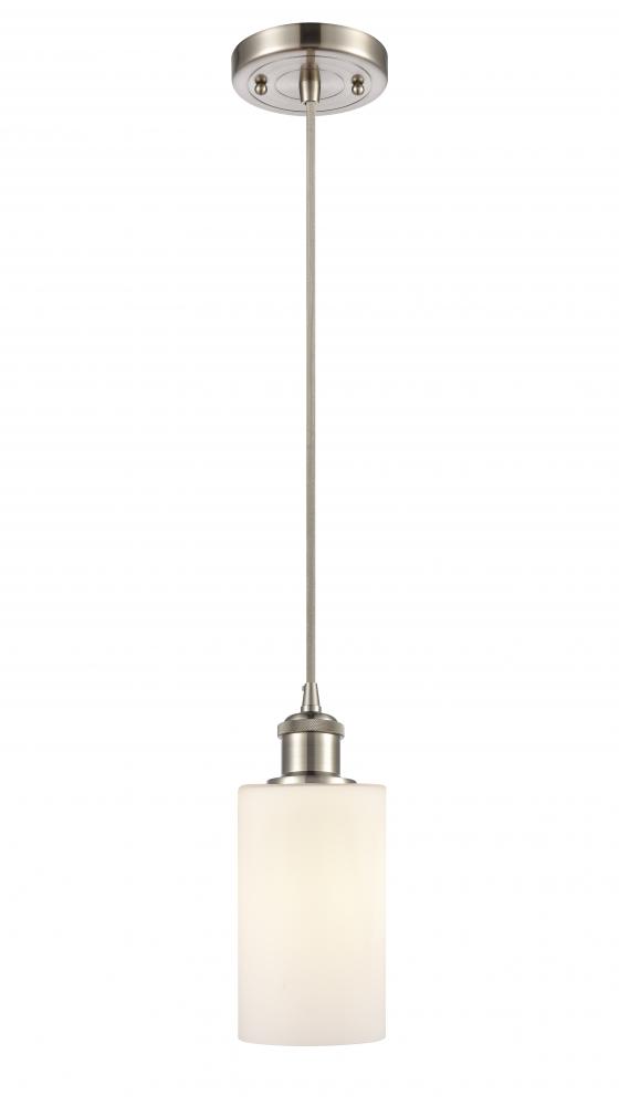 Clymer - 1 Light - 4 inch - Brushed Satin Nickel - Cord hung - Mini Pendant