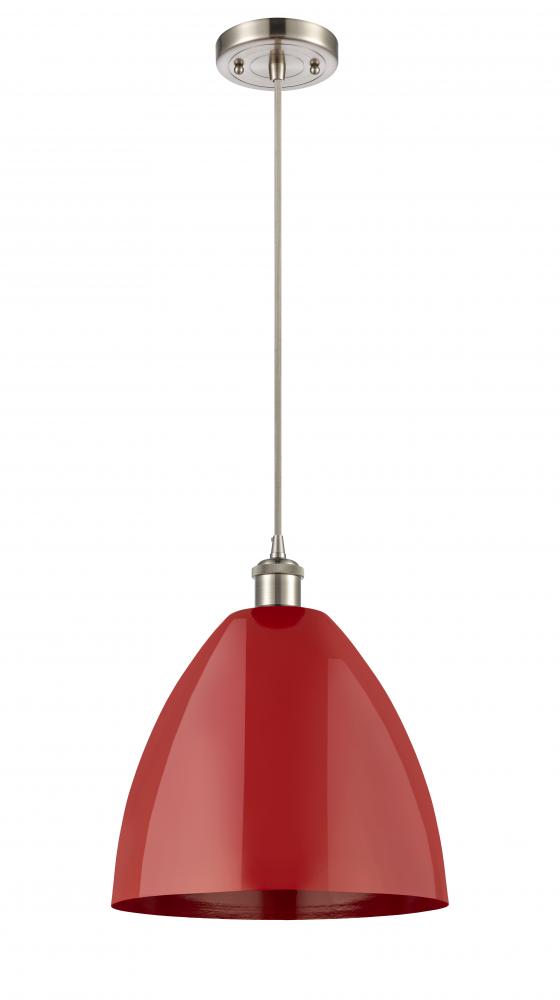 Plymouth - 1 Light - 12 inch - Brushed Satin Nickel - Cord hung - Mini Pendant