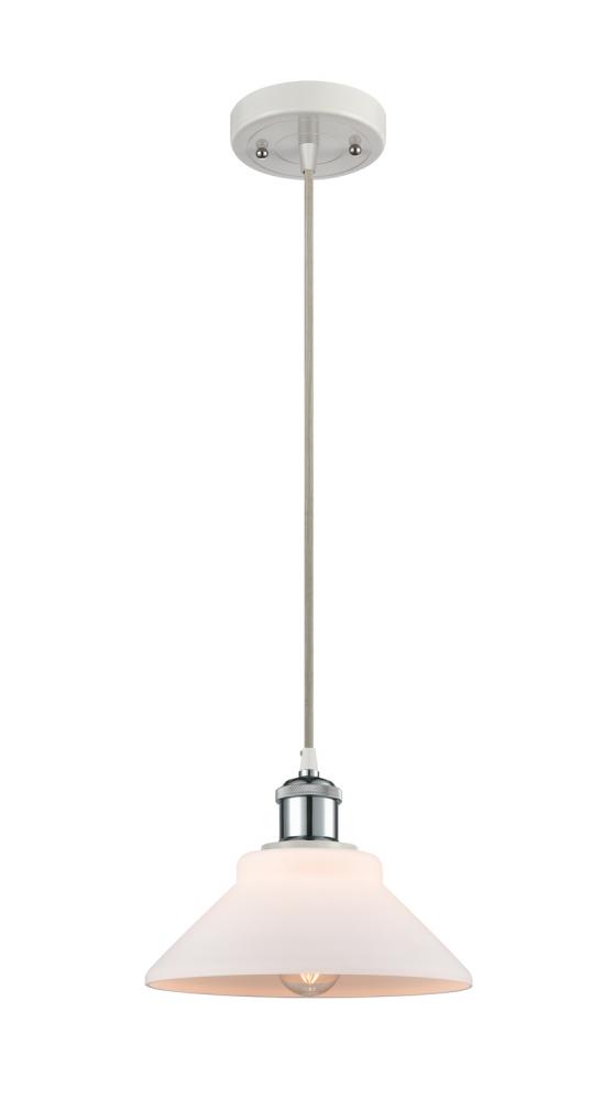 Orwell - 1 Light - 8 inch - White Polished Chrome - Cord hung - Mini Pendant