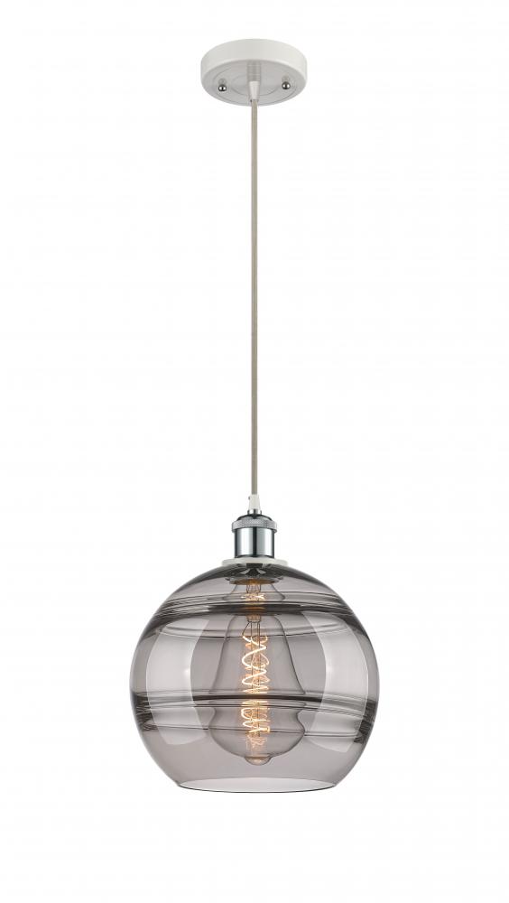 Rochester - 1 Light - 10 inch - White Polished Chrome - Cord hung - Mini Pendant