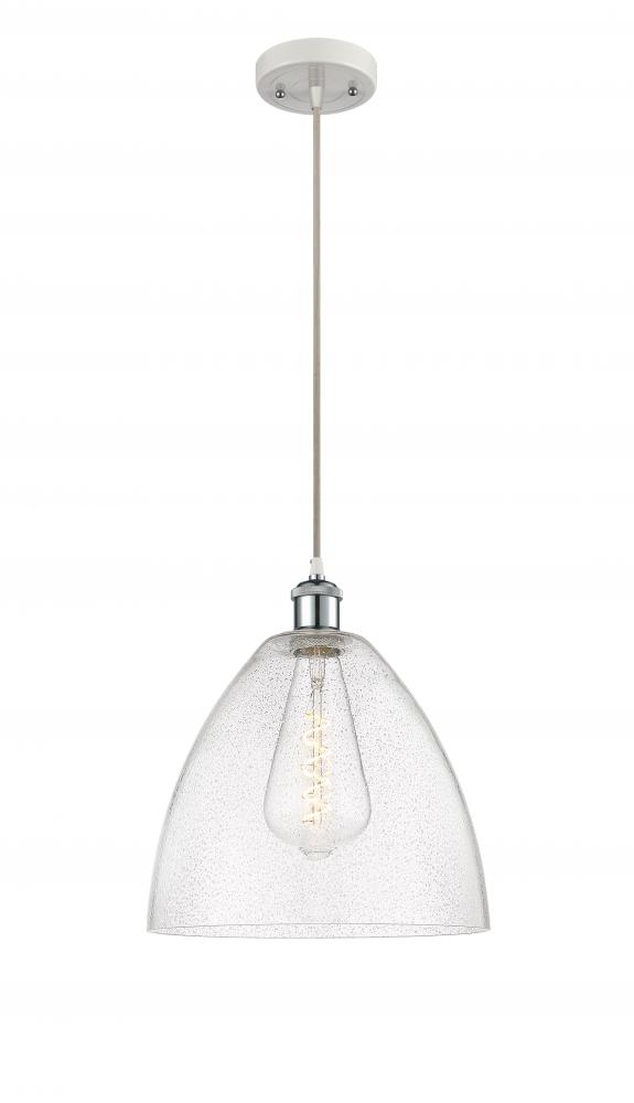 Bristol - 1 Light - 12 inch - White Polished Chrome - Cord hung - Mini Pendant