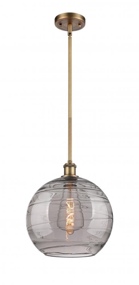 Athens Deco Swirl - 1 Light - 12 inch - Brushed Brass - Mini Pendant