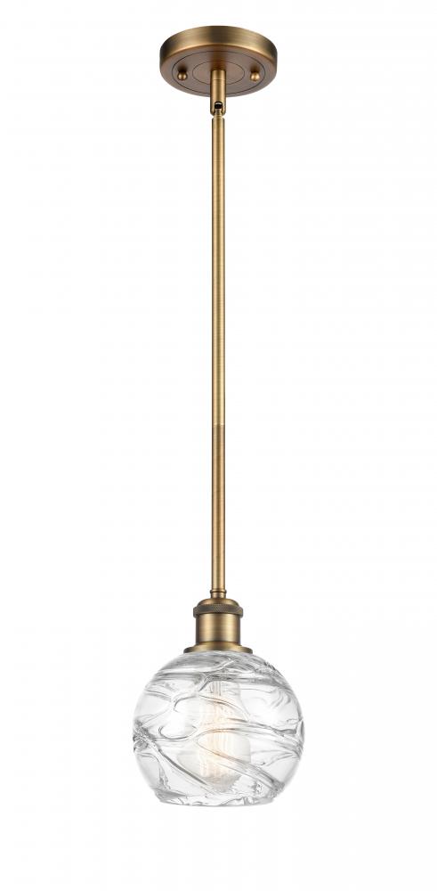 Athens Deco Swirl - 1 Light - 6 inch - Brushed Brass - Mini Pendant