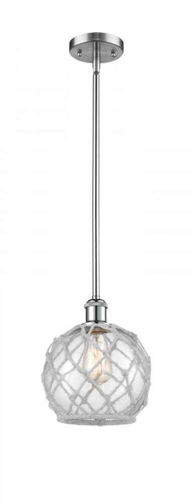 Farmhouse Rope - 1 Light - 8 inch - Polished Chrome - Mini Pendant