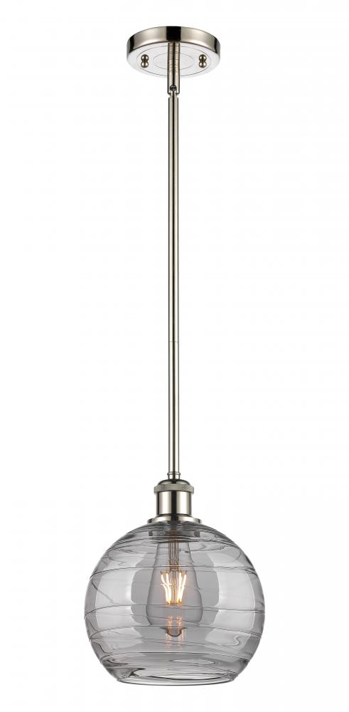 Athens Deco Swirl - 1 Light - 8 inch - Polished Nickel - Mini Pendant